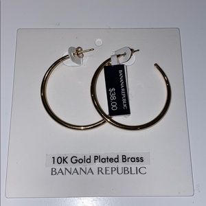10k Gold Plated Brass Hoop Earring